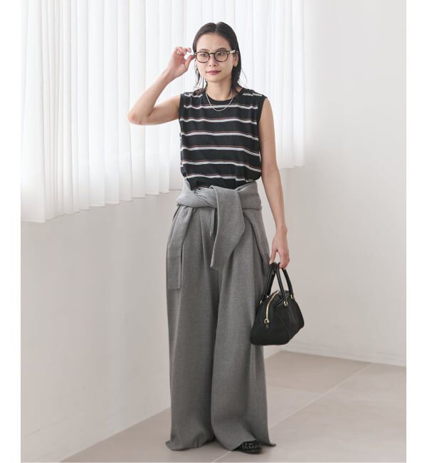 JOURNAL STANDARD「《追加2》汗ジミ防止天竺ボーダーノースリーブ」|Tシャツ・カットソー|