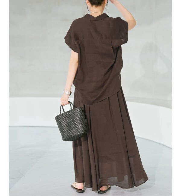 Spick and Span「《セットアップ可》ラミーブレンドギャザーフレアスカート」|スカート|