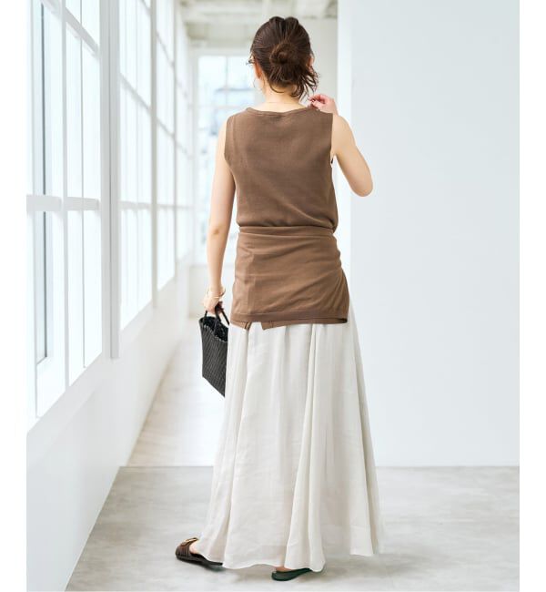 Spick and Span「《セットアップ可》ラミーブレンドギャザーフレアスカート」|スカート|