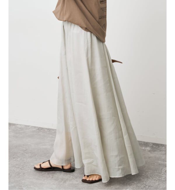 Spick and Span「《セットアップ可》ラミーブレンドギャザーフレアスカート」|スカート|