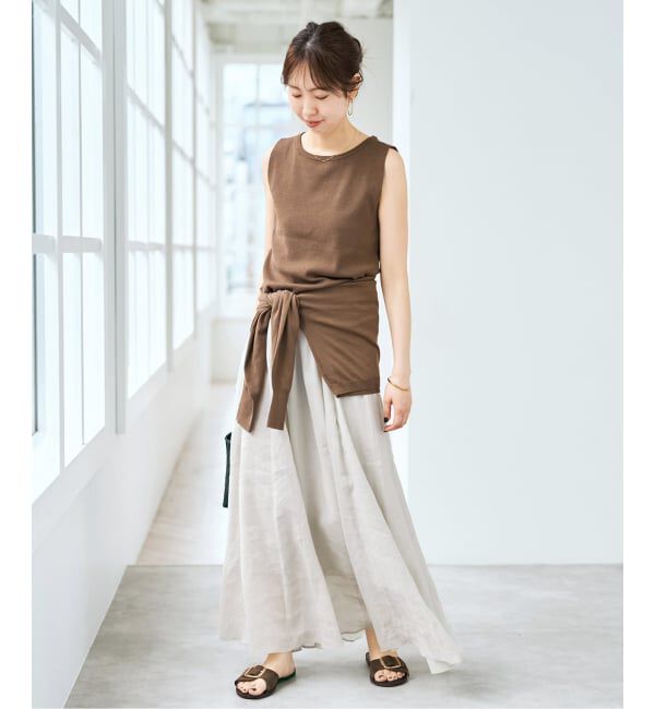 Spick and Span「《セットアップ可》ラミーブレンドギャザーフレアスカート」|スカート|