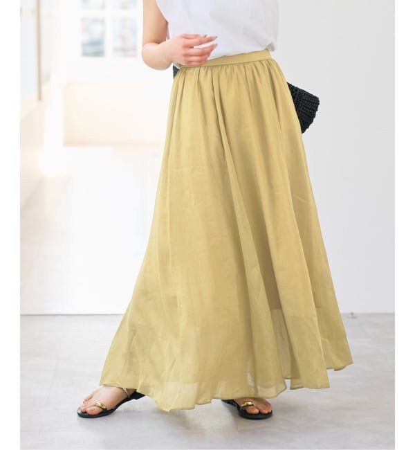 Spick and Span「《セットアップ可》ラミーブレンドギャザーフレアスカート」|スカート|