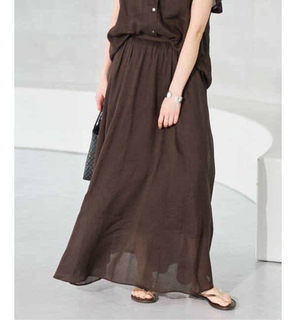 Spick and Span「《セットアップ可》ラミーブレンドギャザーフレアスカート」|スカート|
