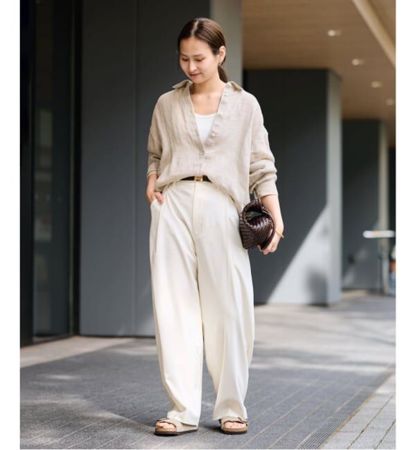 FRAMeWORK「≪洗える / WEB限定≫タックカーブバックゴムパンツ 2」|スラックス|