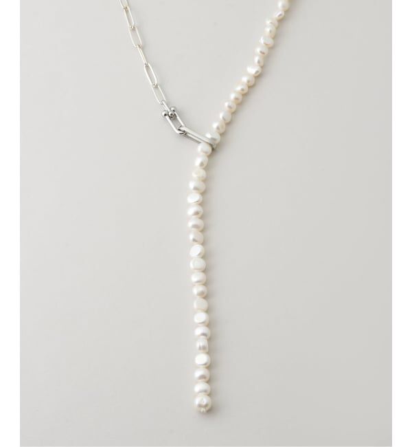 Spick and Span「EO / イオ Pearl&PC Chain Lariat Necklace with O」|ネックレス|シルバー