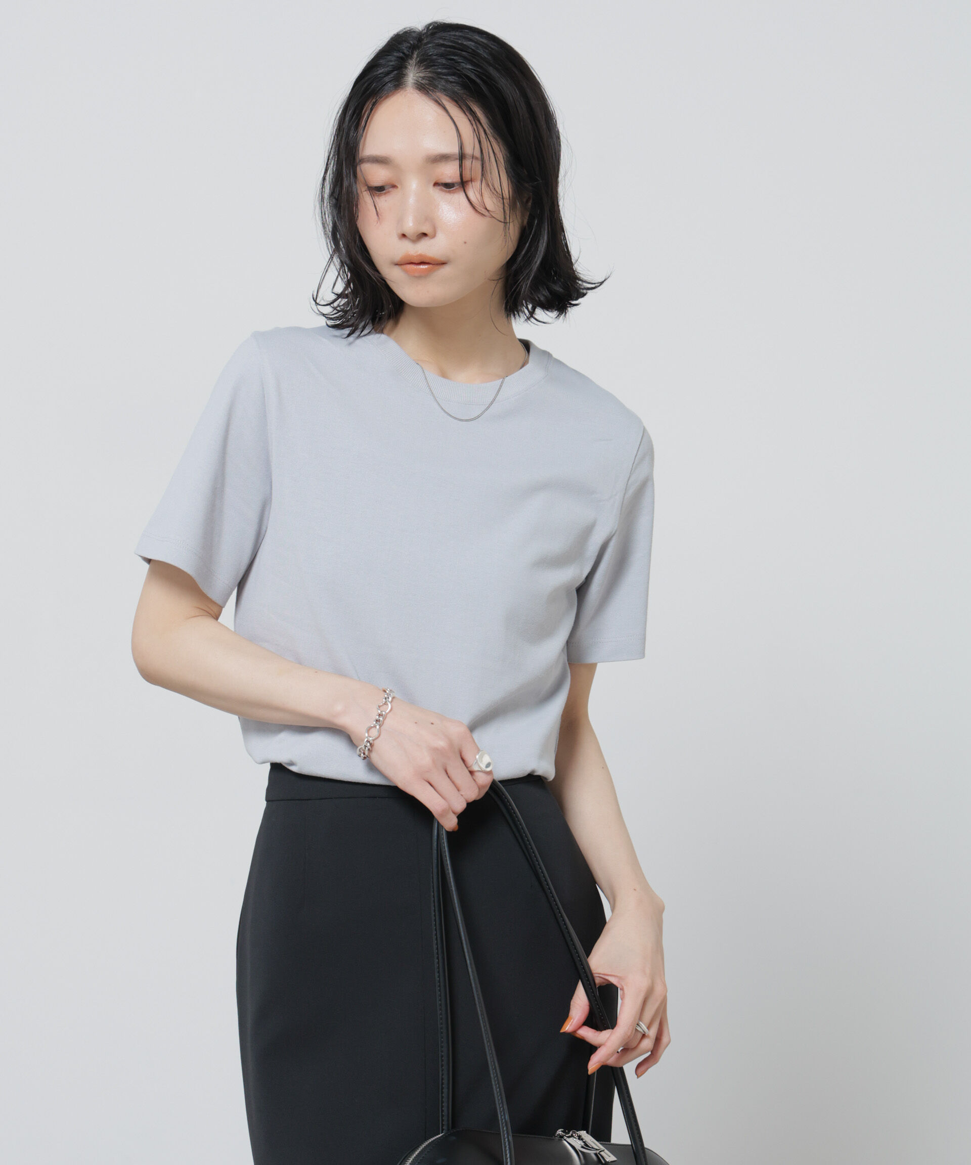 nano･universe「Anti Soaked(R) 汗染み防止カラフルクルーTシャツ」|Tシャツ・カットソー|ブルーグレー5
