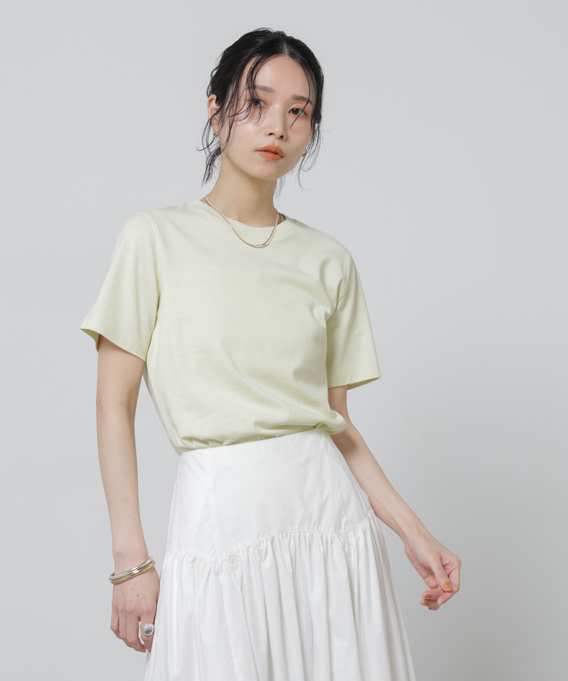 nano･universe「Anti Soaked(R) 汗染み防止カラフルクルーTシャツ」|Tシャツ・カットソー|L.イエロー1