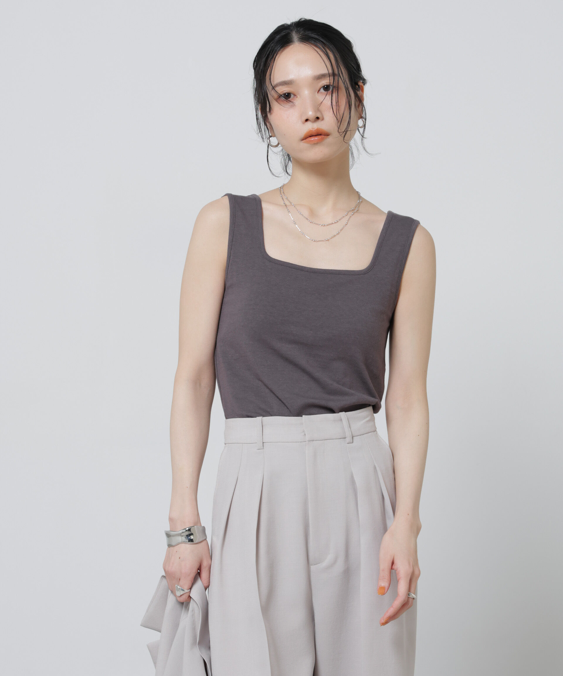 nano･universe「Anti Soaked(R) 汗染み防止カップ付きタンクトップ」|Tシャツ・カットソー|