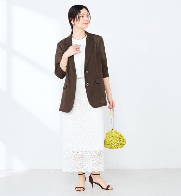 NOLLEY'S sophi「《手洗い可能》W&Wショート丈ロゴTシャツ」|Tシャツ・カットソー|