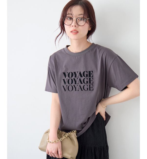  「VOYAGEフロッキーロゴTシャツ」|Tシャツ・カットソー|D／グレー