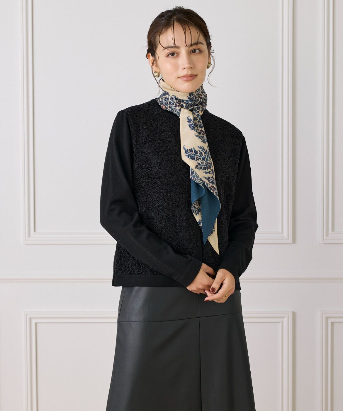 FAVORITE SUKINAMONO「Slim Dina Scarf スリムスカーフ《Tapis Noir》」|ストール|