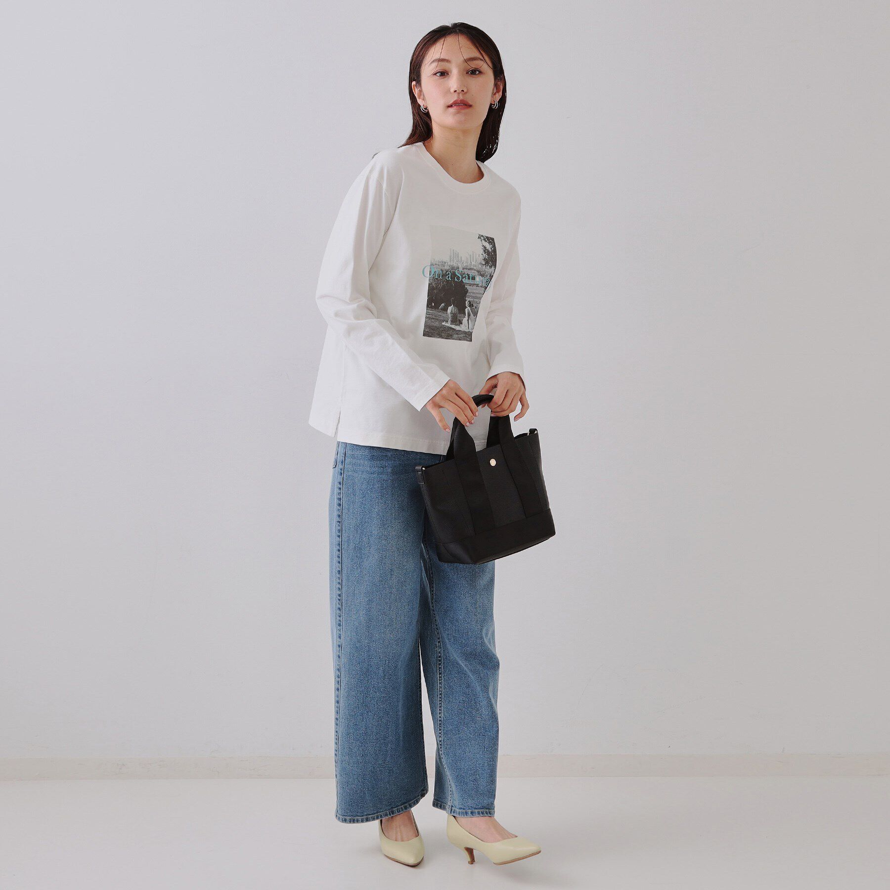 OPAQUE.CLIP「フォトプリントロングTシャツ【洗濯機洗い可】」|Tシャツ・カットソー|