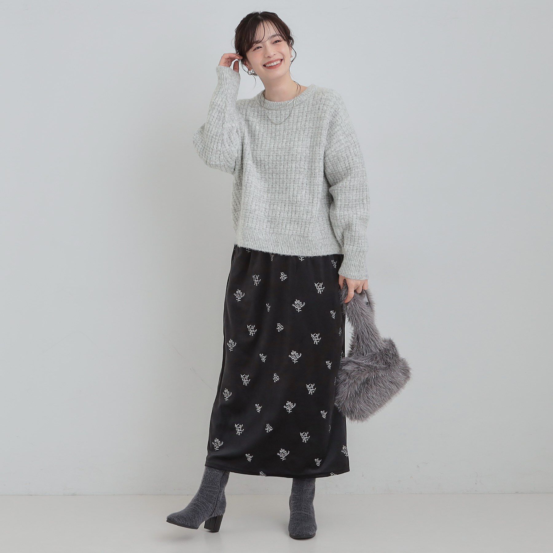 SHOO･LA･RUE「【洗濯機可】ふわふわミックスカラーニット」|ニット・セーター|