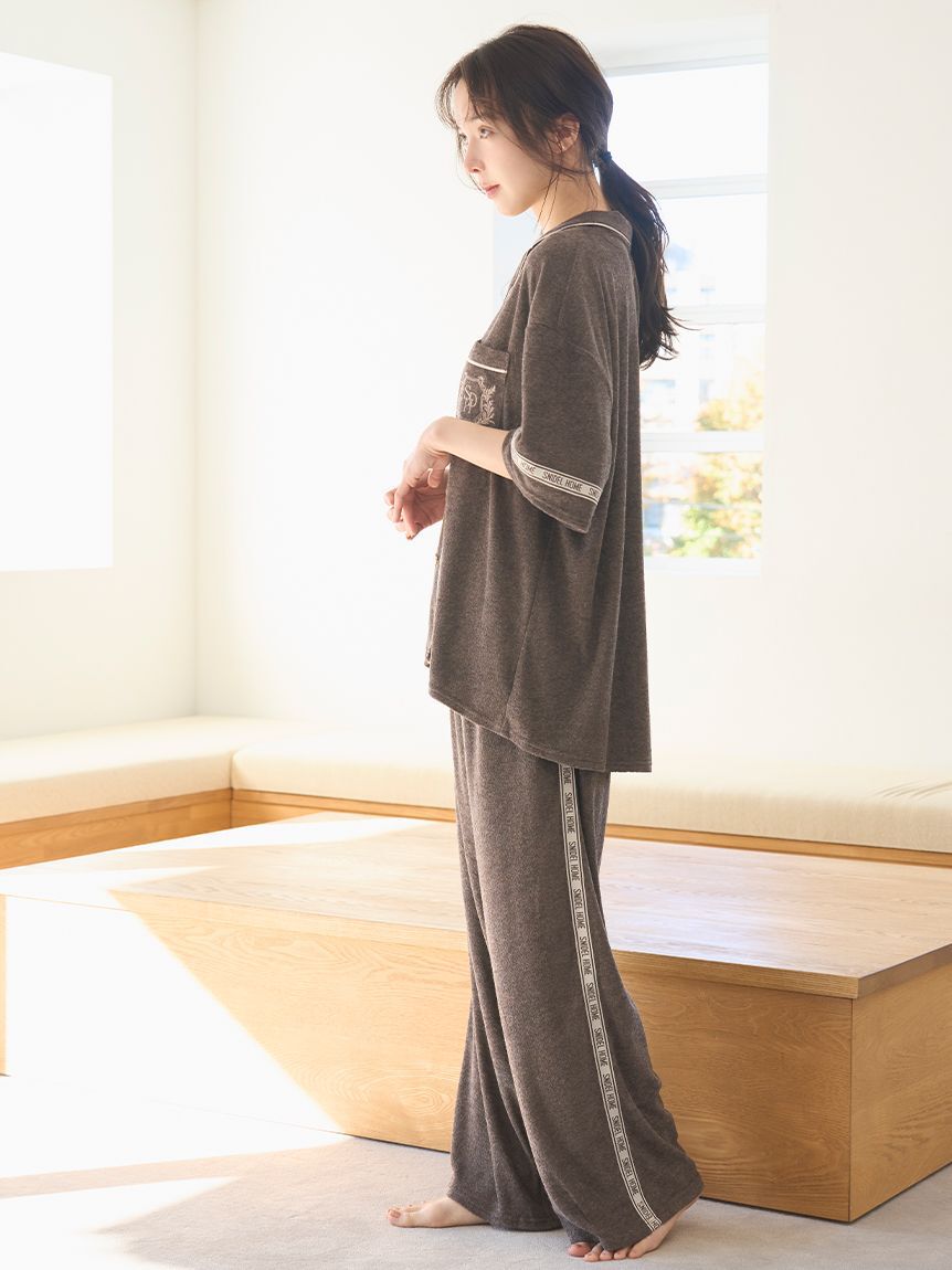 SNIDEL HOME「【sorbet light】【接触冷感】メランジパイル開襟シャツ」|ルームウェア|