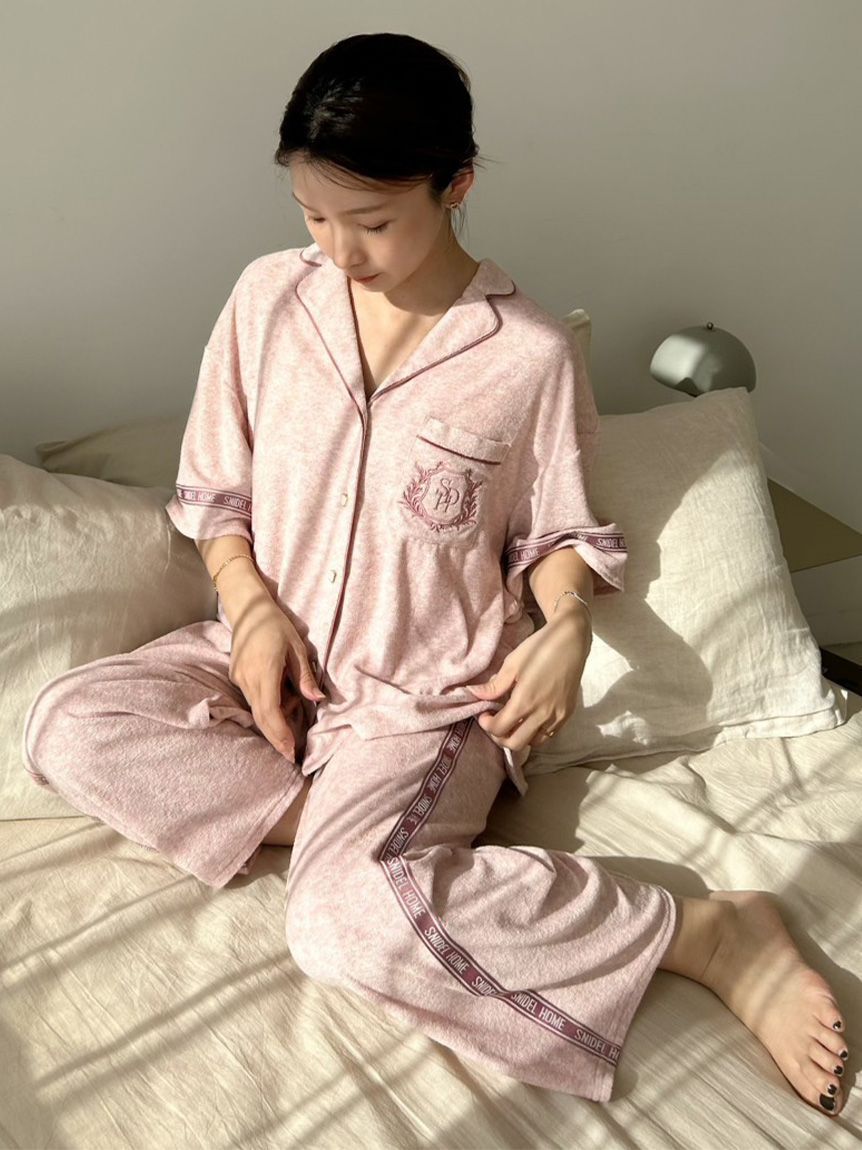 SNIDEL HOME「【sorbet light】【接触冷感】メランジパイル開襟シャツ」|ルームウェア|