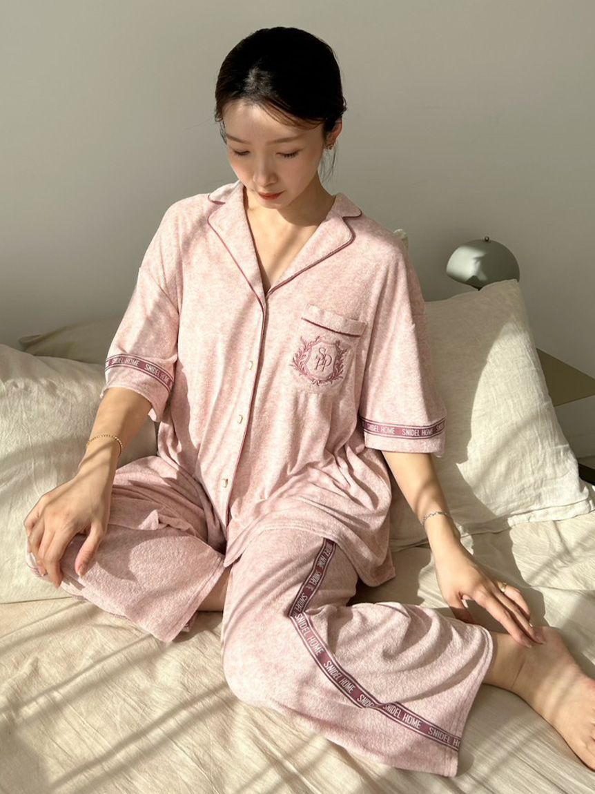 SNIDEL HOME「【sorbet light】【接触冷感】メランジパイル開襟シャツ」|ルームウェア|