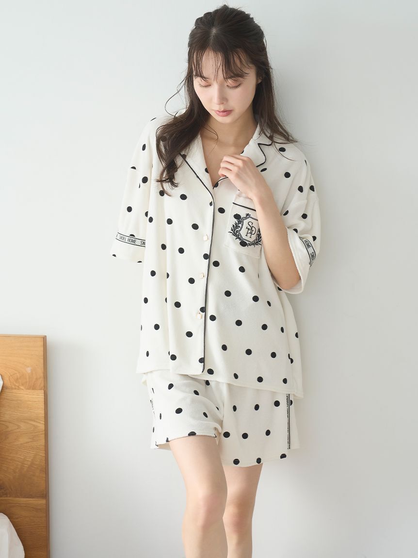 SNIDEL HOME「【sorbet light】【接触冷感】メランジパイル開襟シャツ」|ルームウェア|