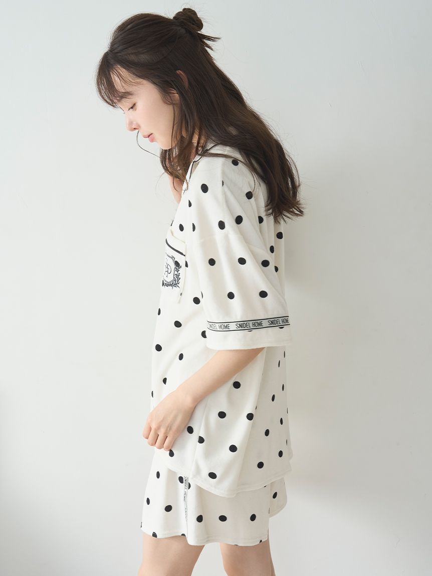 SNIDEL HOME「【sorbet light】【接触冷感】メランジパイル開襟シャツ」|ルームウェア|