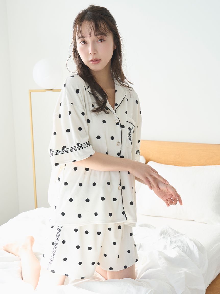 SNIDEL HOME「【sorbet light】【接触冷感】メランジパイル開襟シャツ」|ルームウェア|