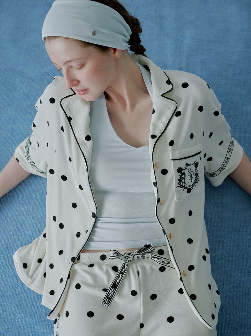 SNIDEL HOME「【sorbet light】【接触冷感】メランジパイル開襟シャツ」|ルームウェア|