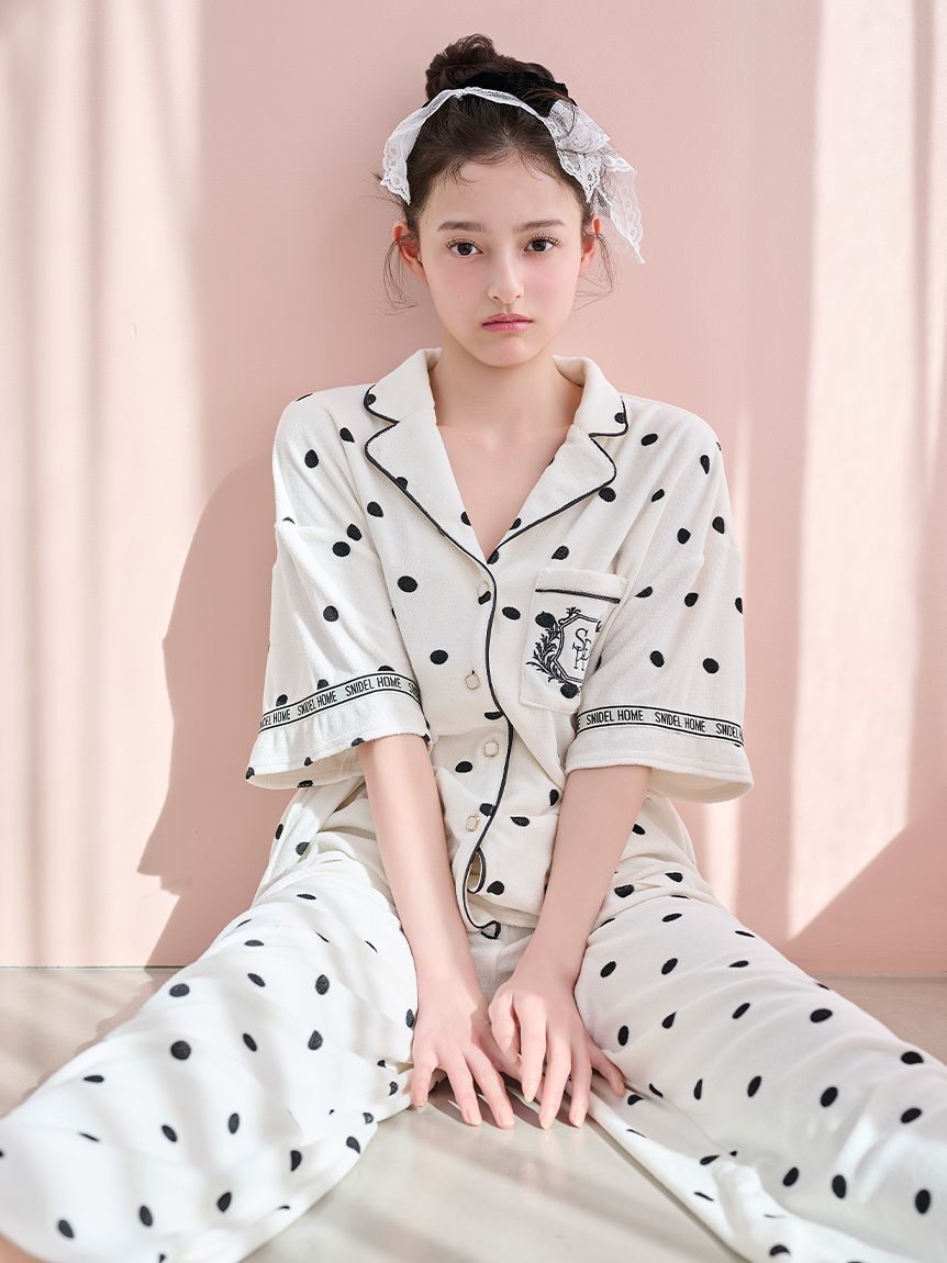 SNIDEL HOME「【sorbet light】【接触冷感】メランジパイル開襟シャツ」|ルームウェア|DOT