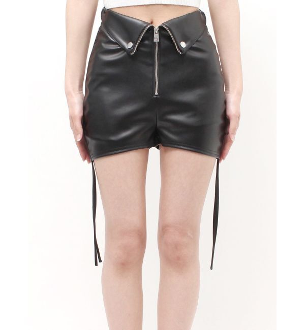 GYDA「GG drawstring fake leatherショートパンツ」|その他|