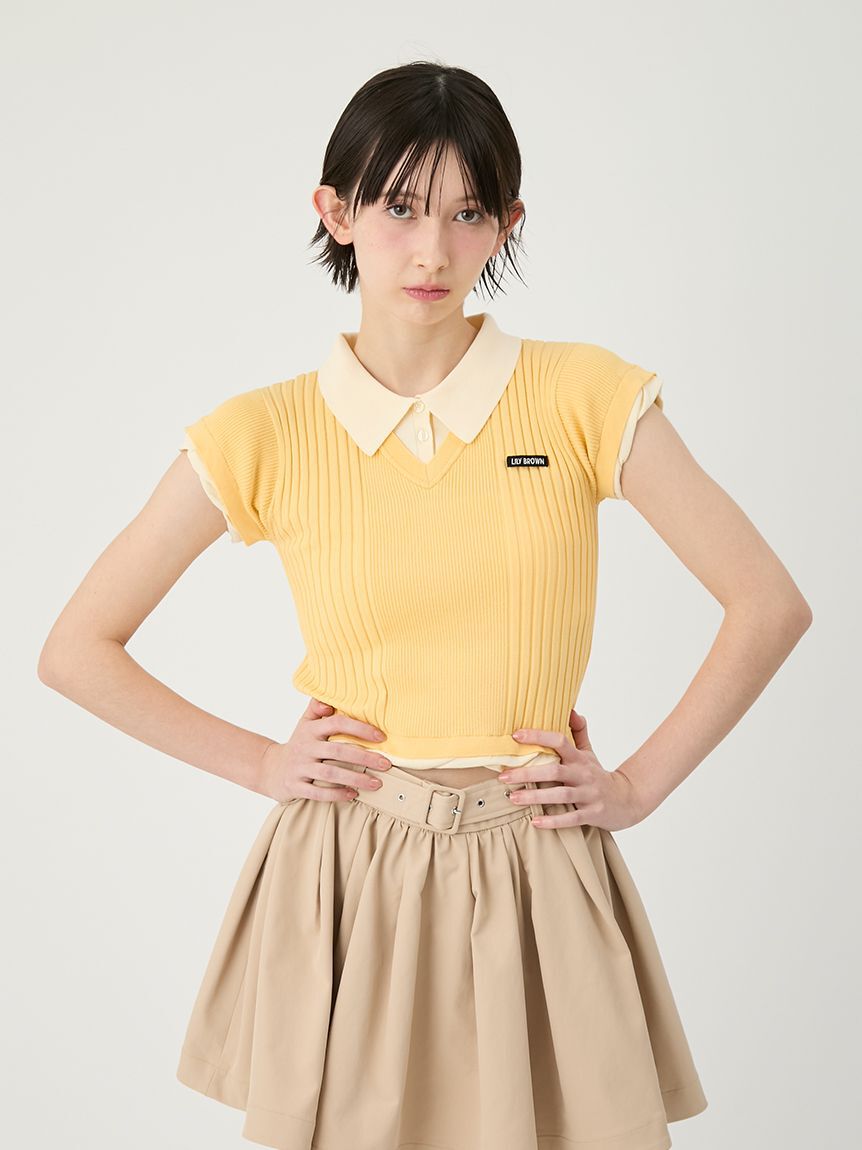 LILY BROWN「【限定カラー】レイヤードニットトップス」|ニット・セーター|