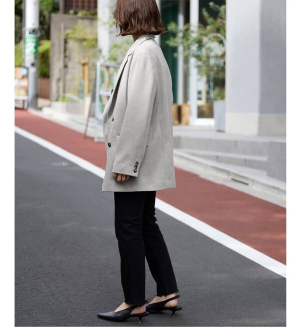 SLOBE IENA「《セットアップ対応可/追加3》ウォッシャブルツイルダブルジャケット」|テーラードジャケット|