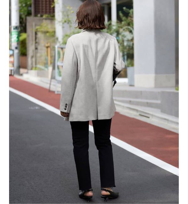 SLOBE IENA「《セットアップ対応可/追加3》ウォッシャブルツイルダブルジャケット」|テーラードジャケット|