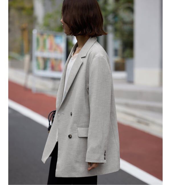 SLOBE IENA「《セットアップ対応可/追加3》ウォッシャブルツイルダブルジャケット」|テーラードジャケット|