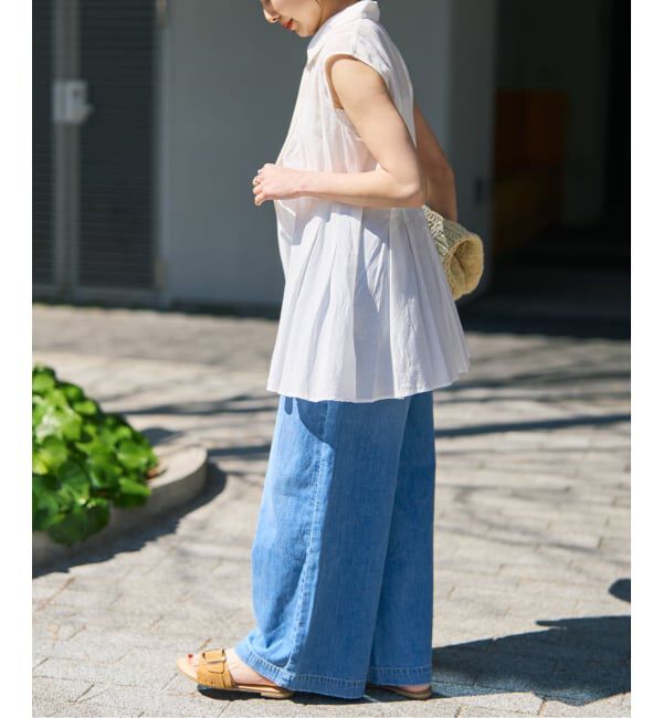 Spick and Span「《手洗い可 / 予約》C/Rボイルタックノースリーブブラウス」|シャツ・ブラウス|
