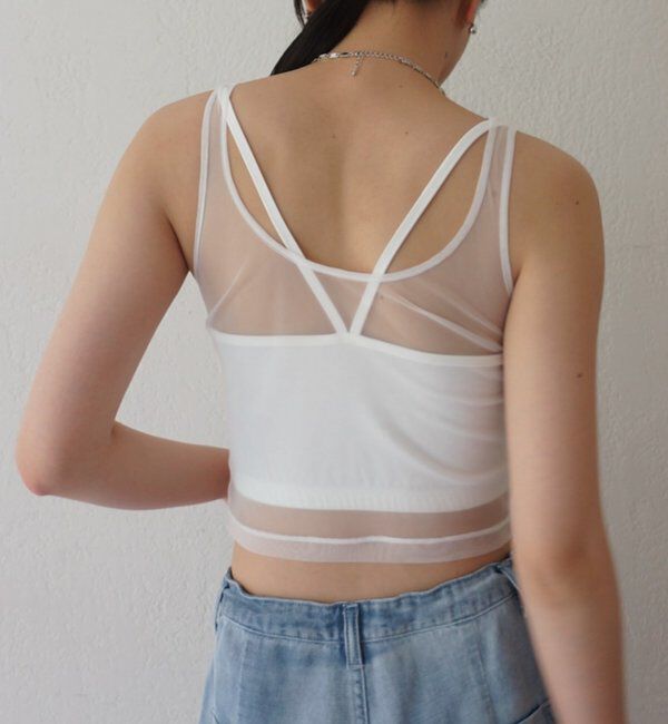  「【earthy_/アーシー】カップ付きチュールタンク」|Tシャツ・カットソー|