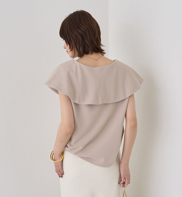 Rouge vif「【一部店舗限定】【洗濯機OK】フロントツイストカットソーブラウス」|Tシャツ・カットソー|