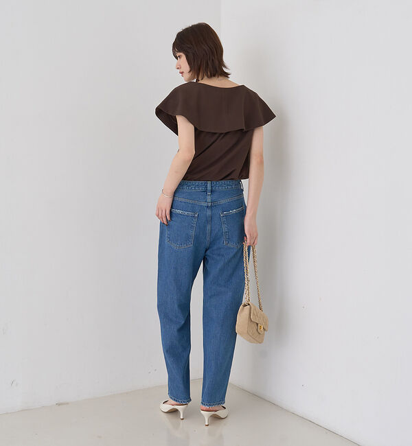 Rouge vif「【一部店舗限定】【洗濯機OK】フロントツイストカットソーブラウス」|Tシャツ・カットソー|