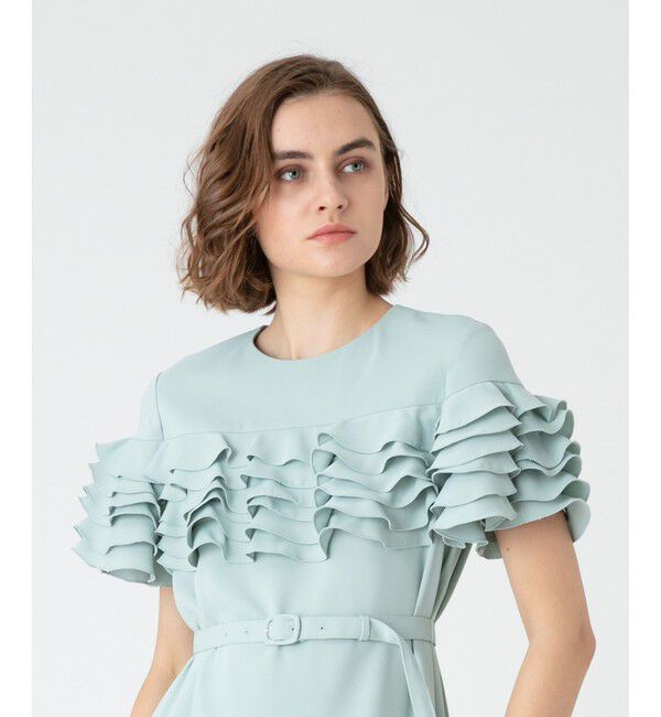 LOULOU WILLOUGHBY「【LOULOU WILLOUGHBY】ラッフルコサージュワンピース」|ワンピース|
