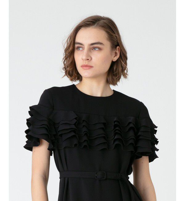 LOULOU WILLOUGHBY「【LOULOU WILLOUGHBY】ラッフルコサージュワンピース」|ワンピース|