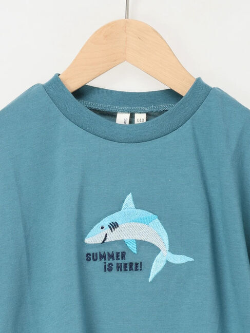 Samansa Mos2 Lagom「【吸水速乾】サメ刺繍Tシャツ」|Tシャツ・カットソー|