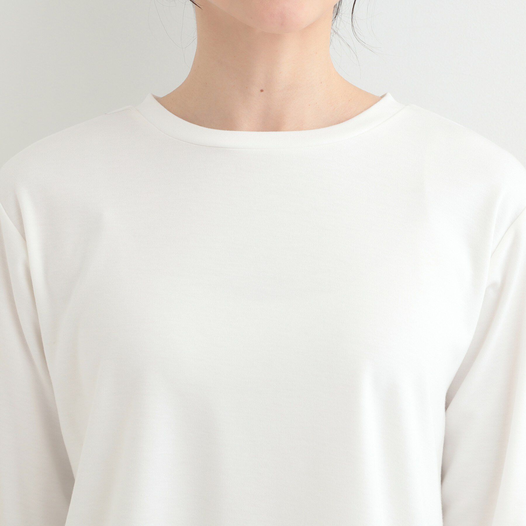 SHOO･LA･RUE「【洗濯機可/S-LL】レイヤードスタイルにおすすめ 裾切替 スムースロンT」|Tシャツ・カットソー|