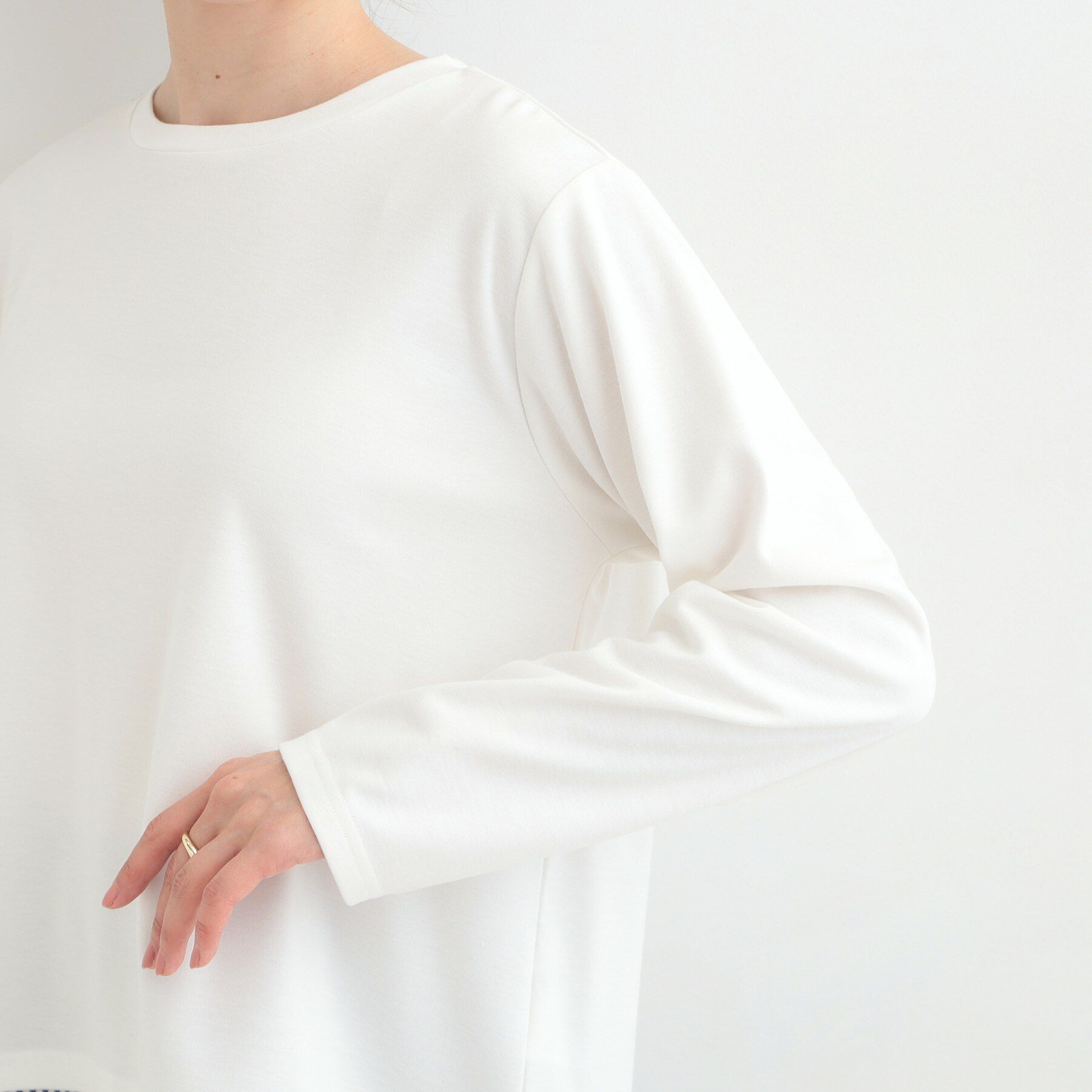 SHOO･LA･RUE「【洗濯機可/S-LL】レイヤードスタイルにおすすめ 裾切替 スムースロンT」|Tシャツ・カットソー|