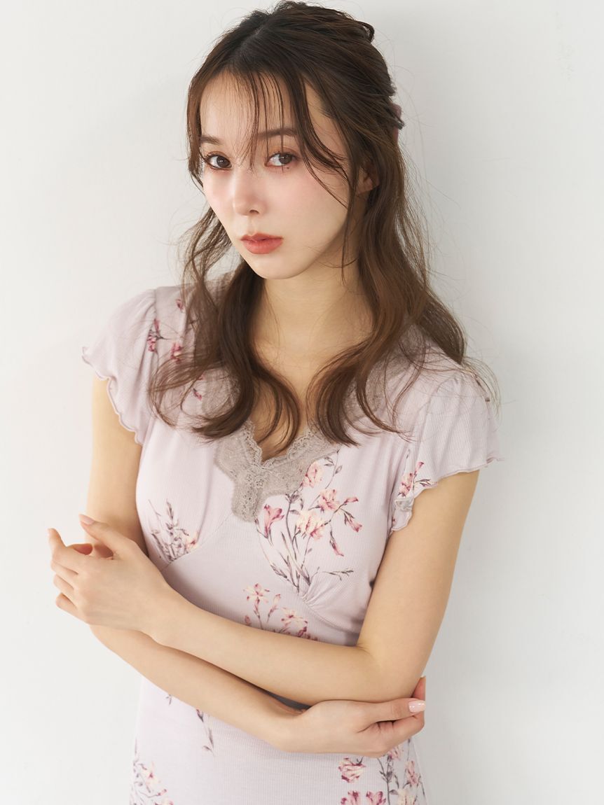 SNIDEL HOME「プリントカップインカットワンピース」|ルームウェア|