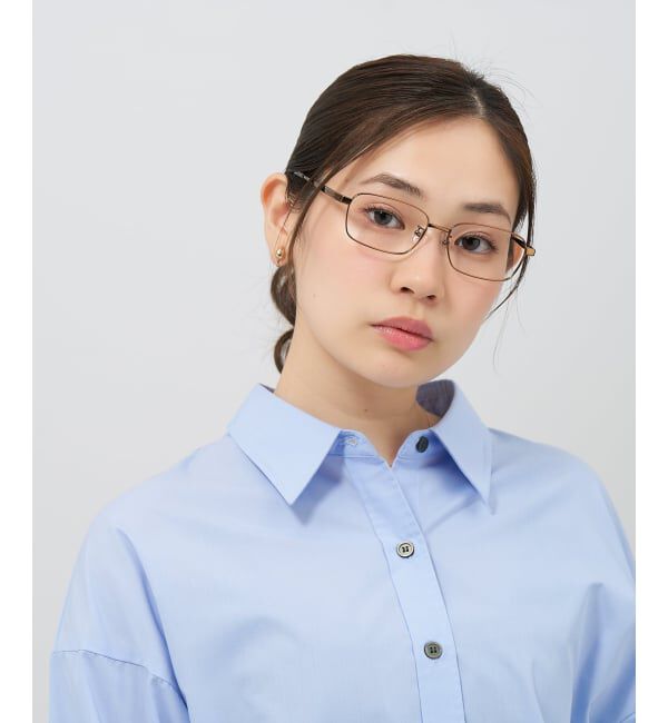  「 ウェリントン型 メガネ | 軽量 眼鏡 伊達めがね メタル BASIC METAL (ベーシックメタル) レンズ交換券付」|メガネ|薄ブラウン