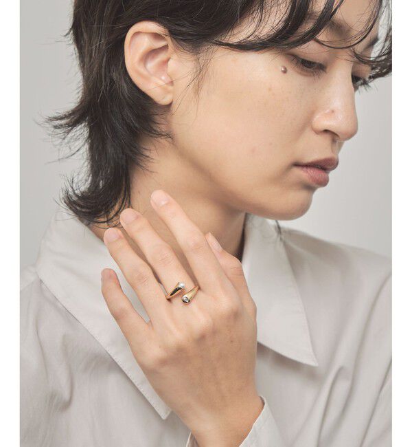 Jouete「【一部WEB限定カラー】パール&times;ジルコニア フォークリング」|リング|