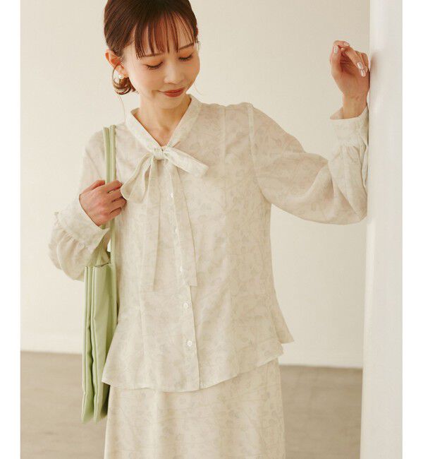 Rope&rsquo;Picnic「【YOKU MOKU/ヨックモック&times;ROPE' PICNIC】リボンブラウス」|シャツ・ブラウス|