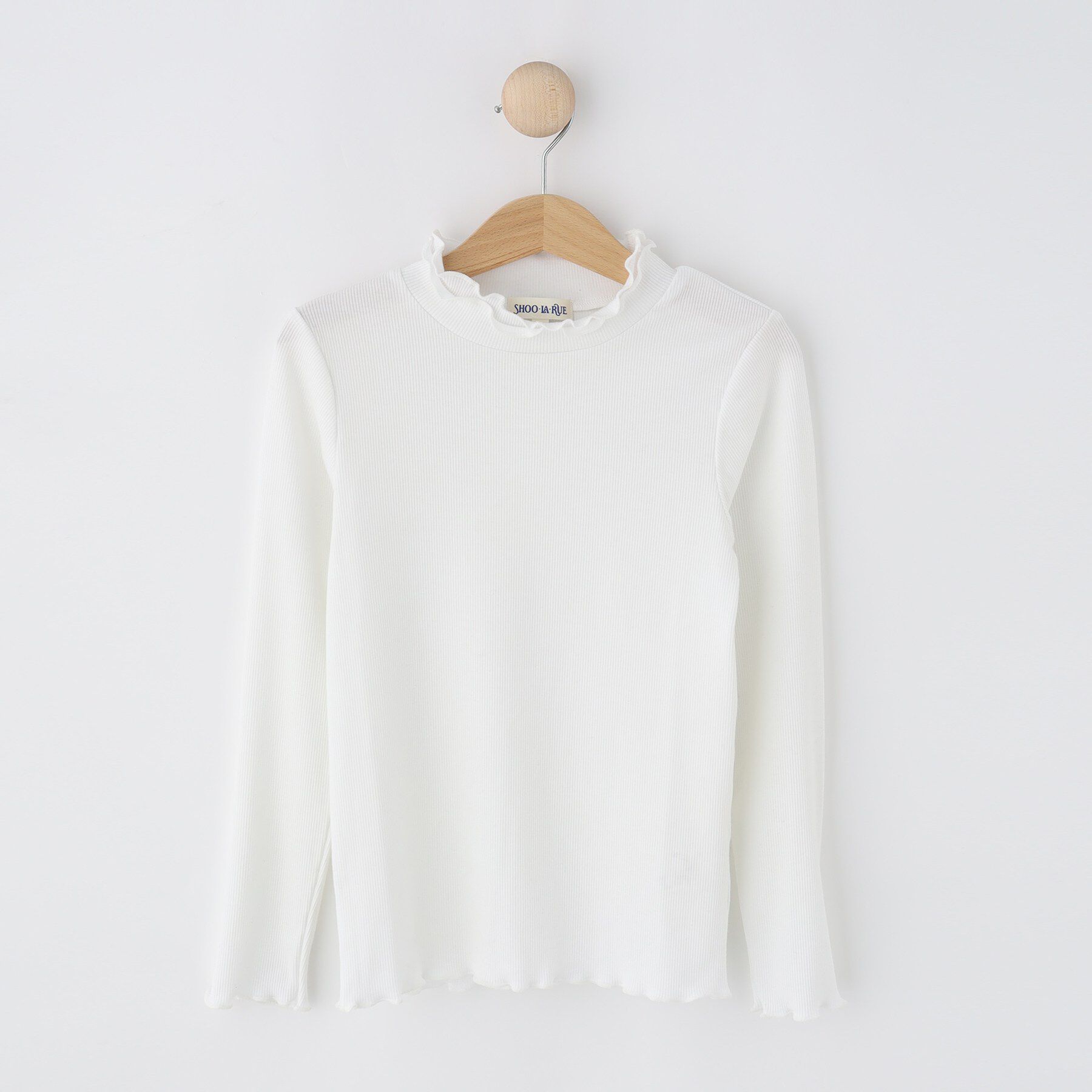 SHOO･LA･RUE「【110-140cm/プチセレ】リボンハイネックインナー」|Tシャツ・カットソー|ホワイト(001)