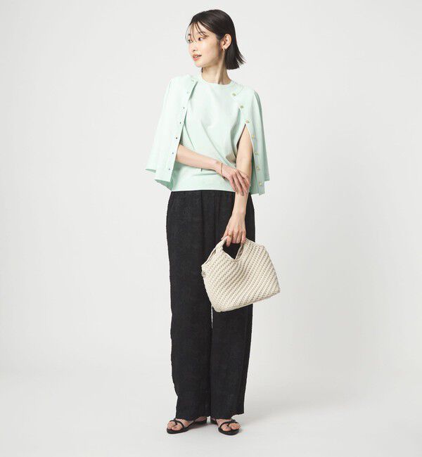 UNITED ARROWS green label relaxing「フレンチスリーブ ニット ウォッシャブル 接触冷感 UVカット」|ニット・セーター|