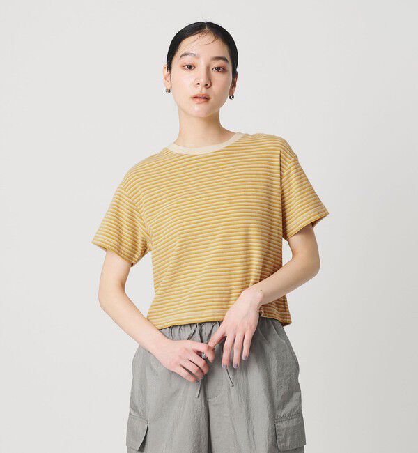 BEAUTY&YOUTH UNITED ARROWS「コットン パイルボーダー ショートスリーブ Tシャツ」|Tシャツ・カットソー|