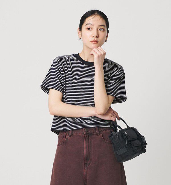 BEAUTY&YOUTH UNITED ARROWS「コットン パイルボーダー ショートスリーブ Tシャツ」|Tシャツ・カットソー|