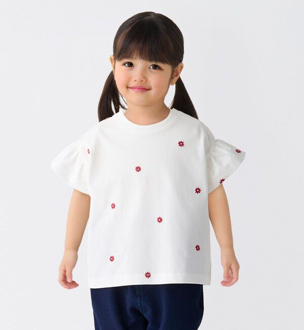 SHIPS Colors 「SHIPS Colors:80～130cm / リンク フラワー エンブロイダリー カットソー◇」|Tシャツ・カットソー|レッド