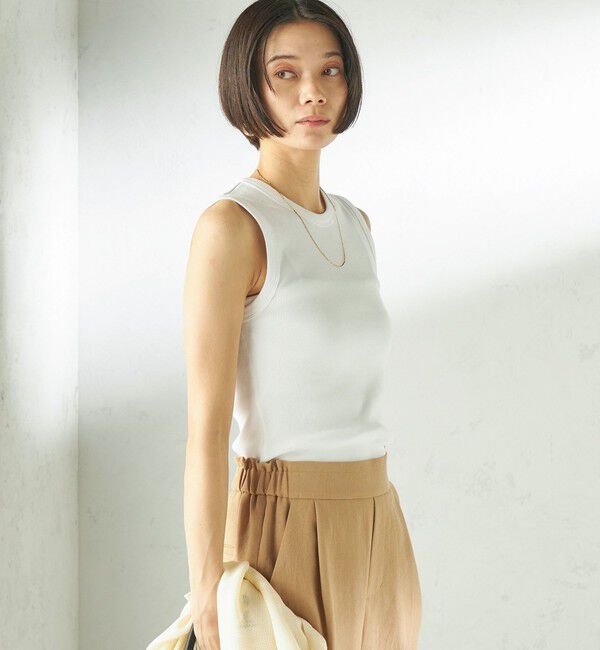 SHIPS for women「〈洗濯機可能〉コットン ベア テレコ リブ タンクトップ」|タンクトップ|