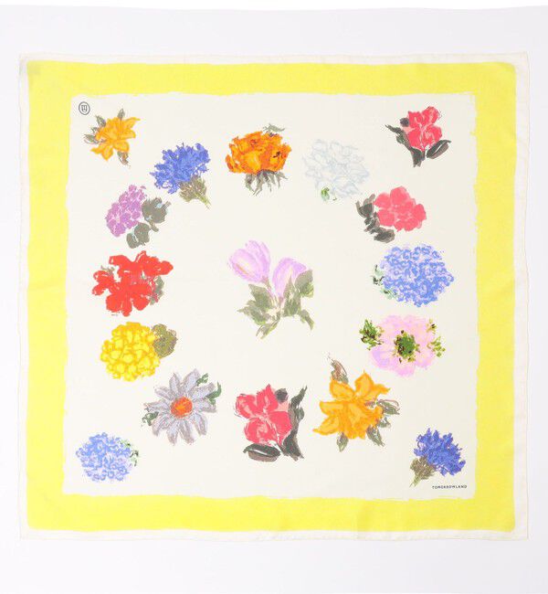 TOMORROWLAND GOODS「Atelier TOMORROWLAND PAINT FLOWER シルクスカーフ」|バンダナ・スカーフ|